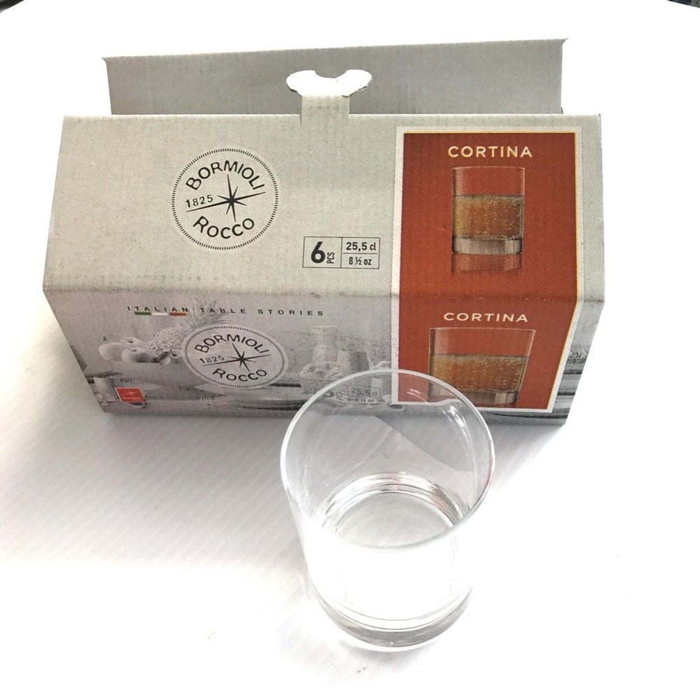 Bormioli Rocco Cortina 255ml Short Dinner Tumbler Drinking Glasses Bar Set of 6